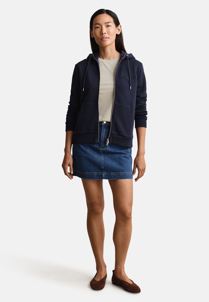 GANT Mikina na zip - evening blue