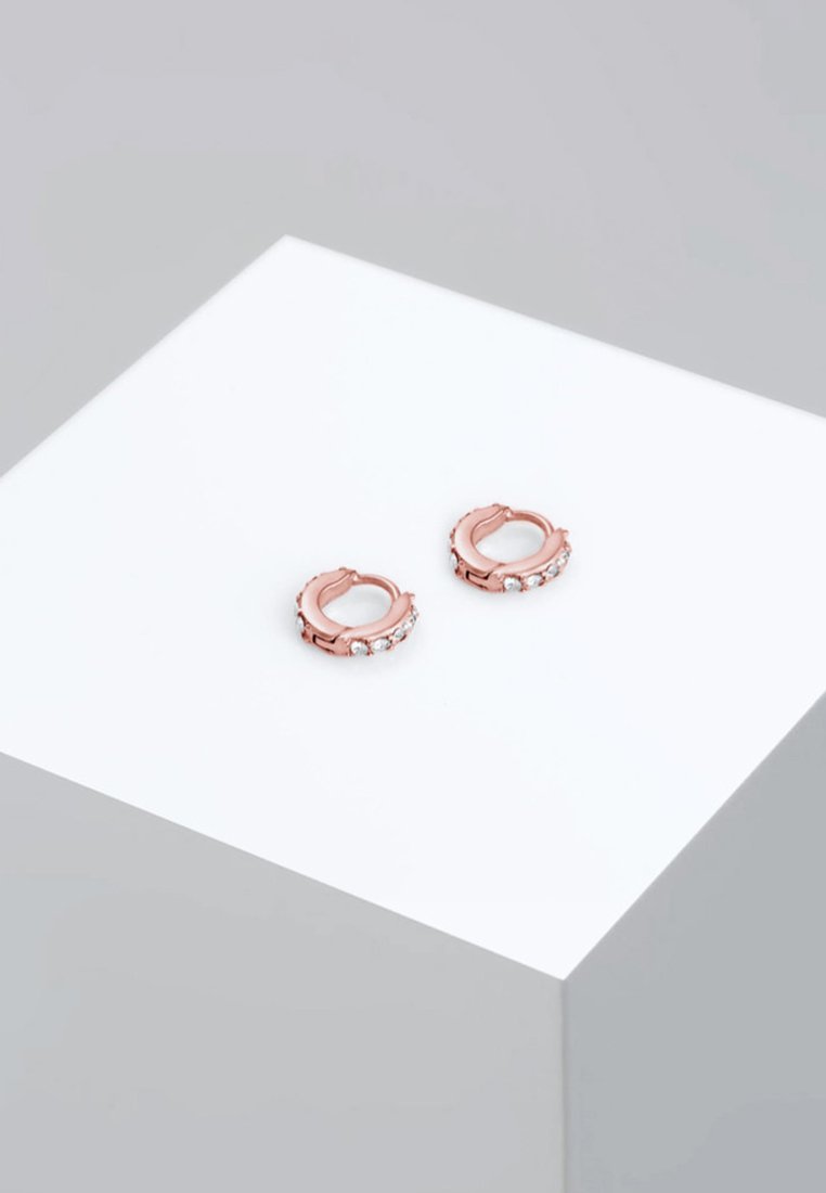 Elli SPARKLING BASIC - MIT KRISTALLEN VON SWAROVSKI® - Orecchini - rose gold-coloured