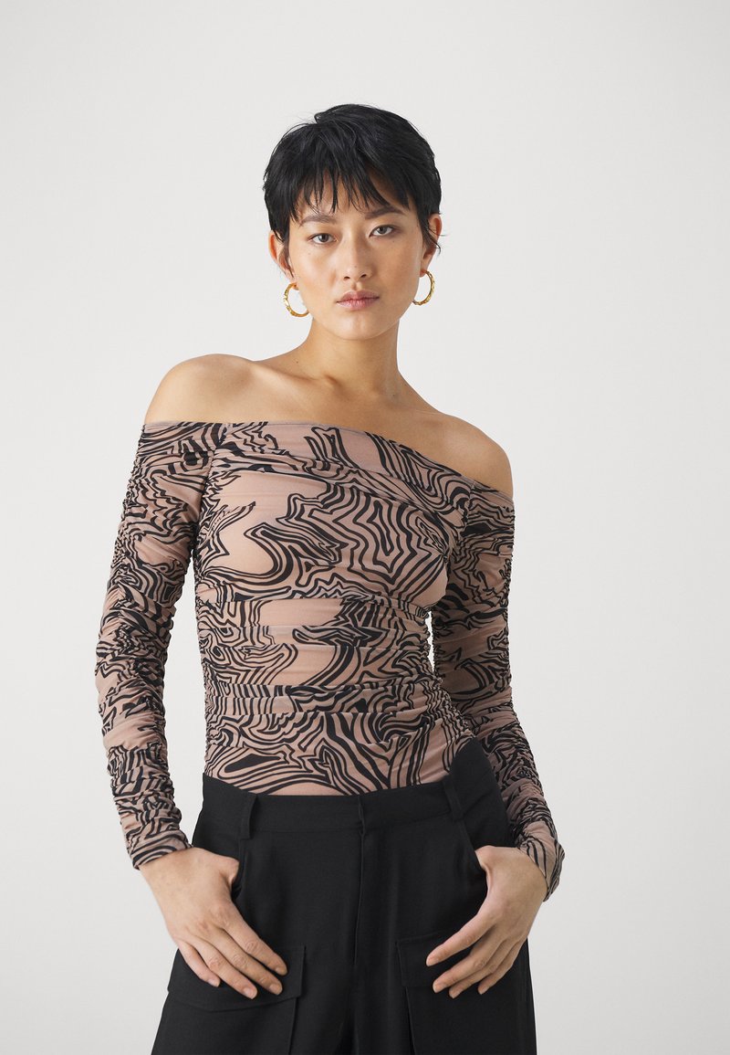 Pinko MONATE MAGLIA - Top dugih rukava - nudo/nero