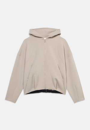 G NK MAVN TF KNIT FZ HOODIE UNISEX - Športna jopa s kapuco na zadrgo - cream/black