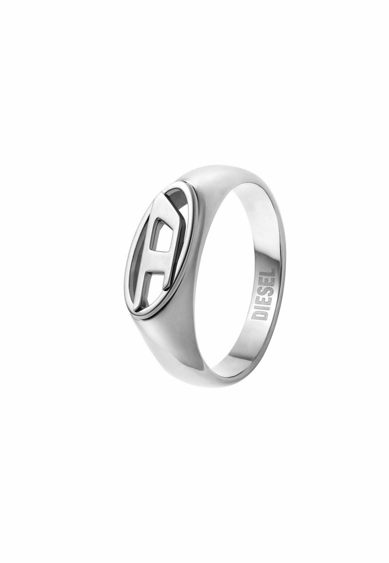 Diesel OVAL D LOGO - Ring - silver-coloured - Zalando