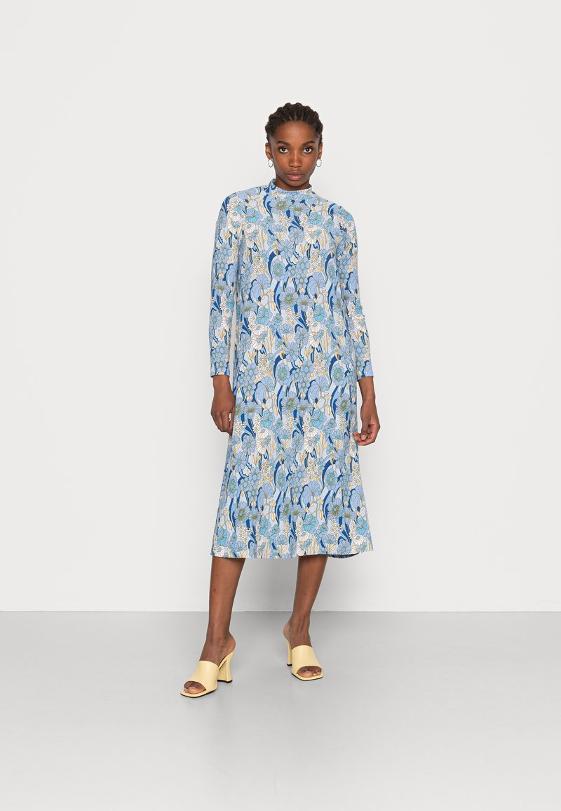 Monki Vestido de dia - blue dusty light bigretro