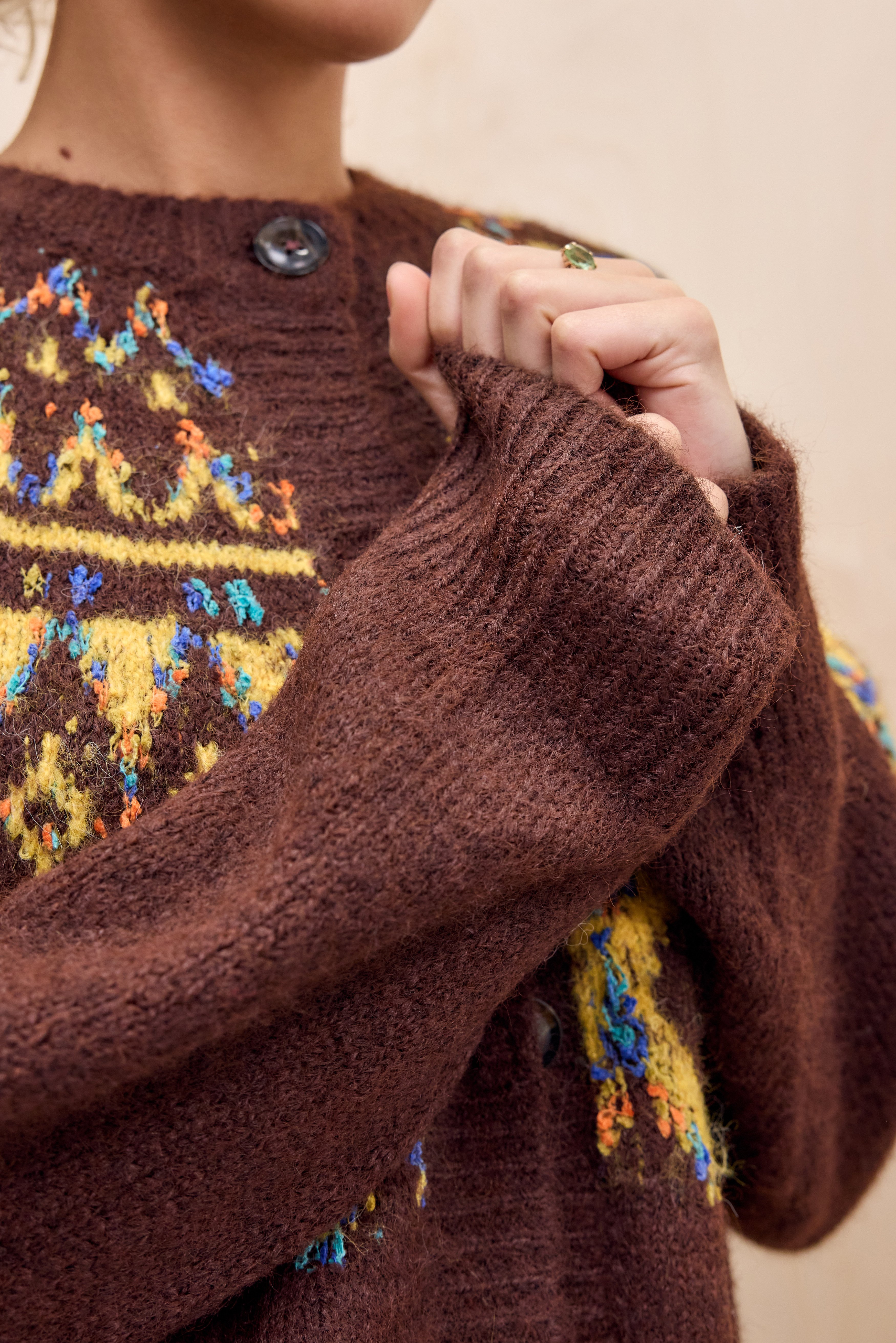 BDG Urban Outfitters CONFETTI FAIRISLE - Cardigan - brown - Zalando.ie