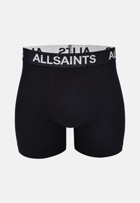 Schwarze Boxerbriefs aus Baumwolle mit einem schmalen elastischen Bund, auf dem das "ALLSAINTS"-Logo in Weiß prangt, und einer glatten Oberflächenstruktur.