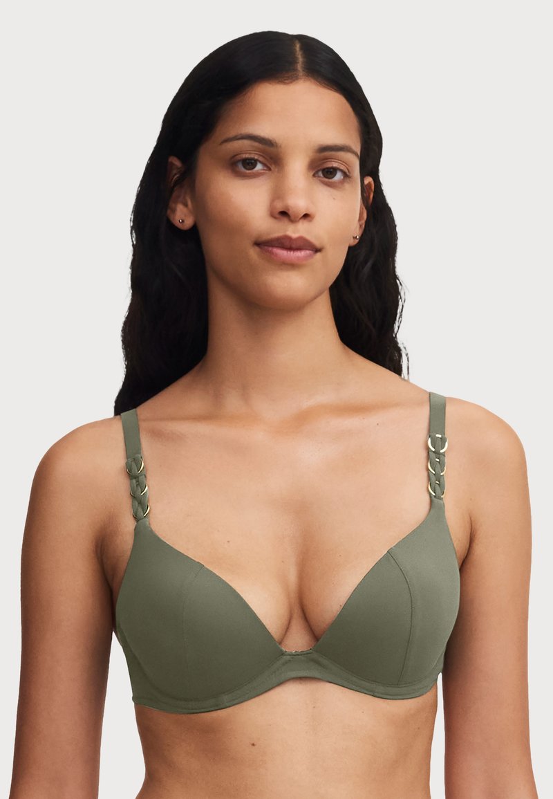 Chantelle EMBLEM PUSH UP BRA Bikini top khaki green/khaki Zalando