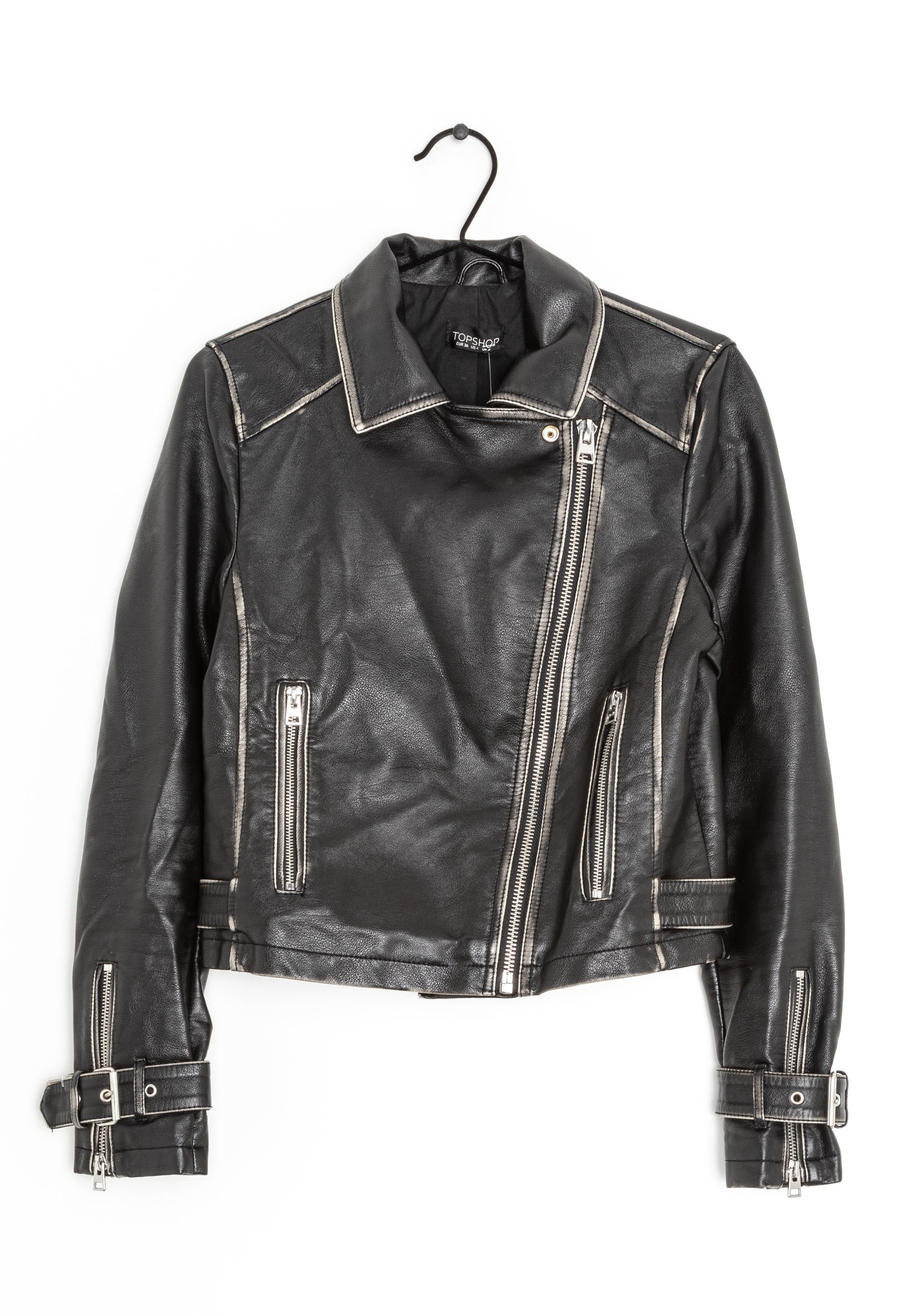 Topshop Pleather Biker Jacket Topshop Faux Leather Jacket Black