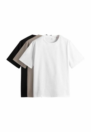 THE SET 3 PACK - Pamata T-krekls - black white taupe brown