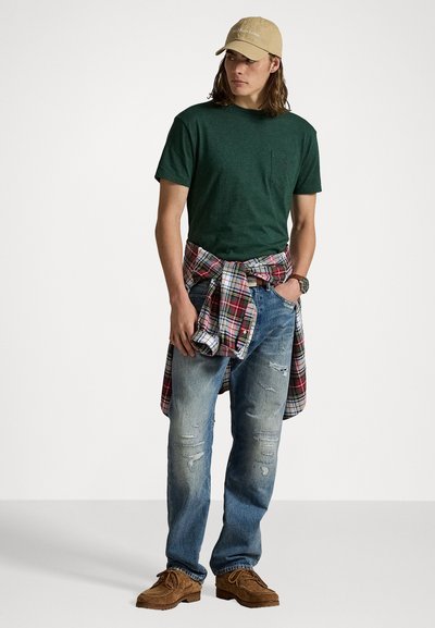 Polo Ralph Lauren CUSTOM SLIM FIT JERSEY CREWNECK T-SHIRT - Basic póló - scotch pine heather