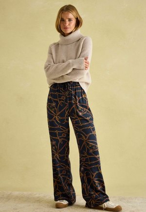 Joules WIDE PRINTED  - Stoffhose - navy blue bridle