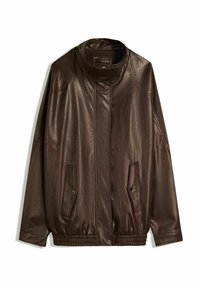 OVERSIZE  - Giacca in similpelle - dark brown