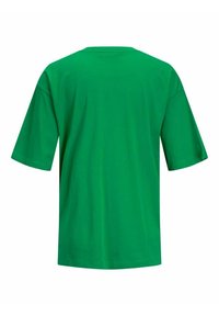 Green cotton t-shirt with short sleeves, crew neck, and a smooth texture. No patterns or accents visible on the back view.