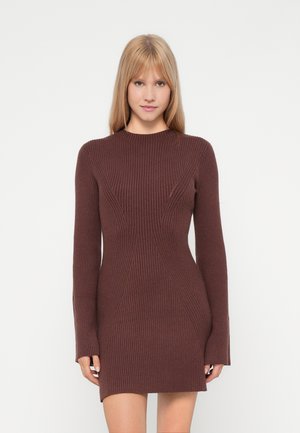 Vestido de malha - brown melange