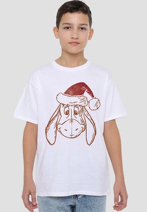 Disney WINNIE THE POOH EEYORE CHRISTMAS HAT - Print T-shirt - white
