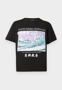 JORHOKUSAI FUJI TEE CREW NECK - Triko s potiskem - black