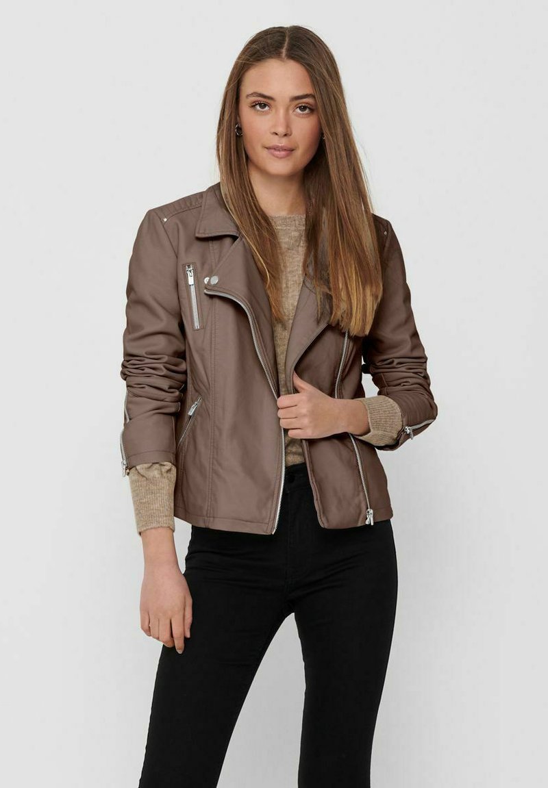 ONLY ONLGEMMA BIKER  - Giacca in similpelle - walnut