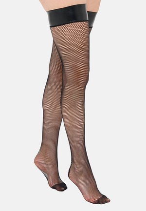 STUD SEAM FISHNET HOLD UPS - Over-the-knee socks - black