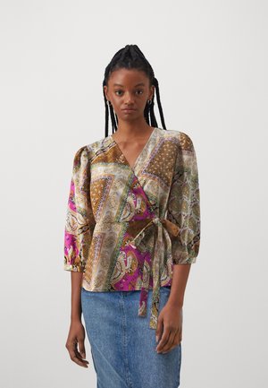 VISCARFYS WRAP  - Blouse - bronze brown/multi-coloured