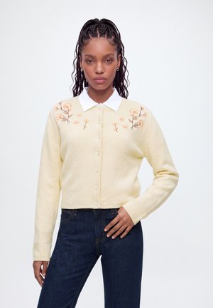 Object, OBJTHESS SLEEVE - Chaqueta de punto - sandshell/carafe/autumn