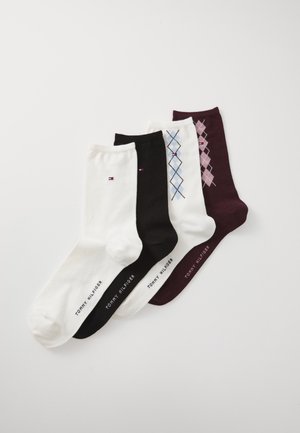 WOMEN SOCK 4 PACK - Socks - burgundy/off white