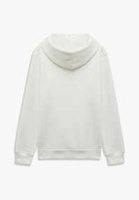 Witte hoodie met een relaxte pasvorm, geribde manchetten en onderrand. Gladde textuur met een eenvoudig en strak ontwerp. Geen zichtbare logo's of patronen.