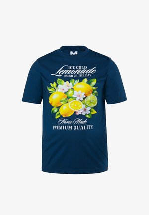 Men Plus, T-SHIRT, PRINT, SHORT SLEEVES, UP TO 8XL - T-Shirt print - blue