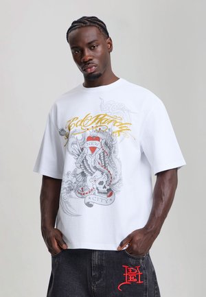 Ed Hardy, MENS STORMING NEW YORK GRAPHIC RELAXED T-SHIRT - T-Shirt print - white