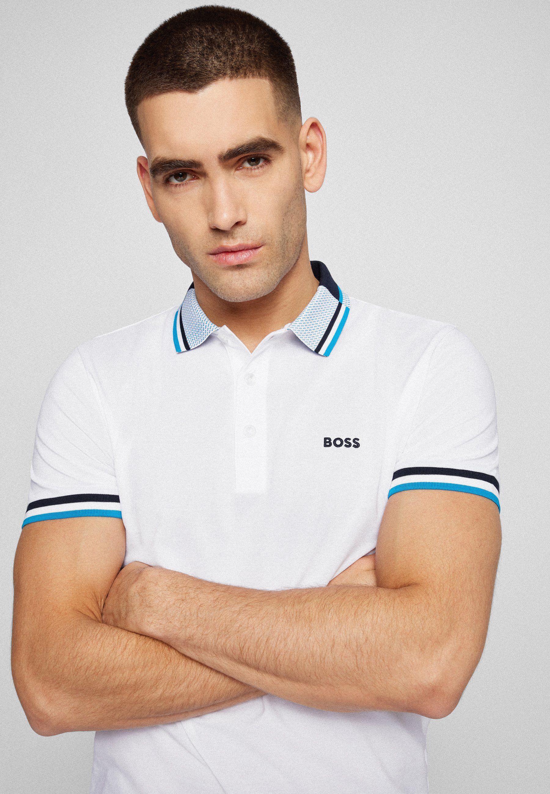 HUGO BOSS Paddy Polo, homme, manches courtes, bleu - Lufthansa WorldShop