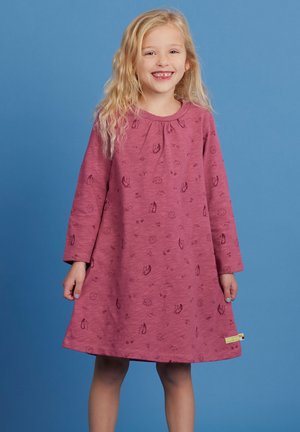 loud + proud, KLEID SLUB JERSEY MIT DRUCK - Jersey dress - rou