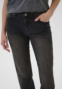 Kaffe MARIS REGULAR FIT  - Traperice ravnih nogavica - dark grey wash