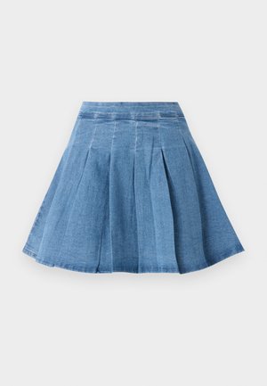 Pieces, PCSILJE PLISSÉ MINI SKIRT - Jupe en jean - light blue denim