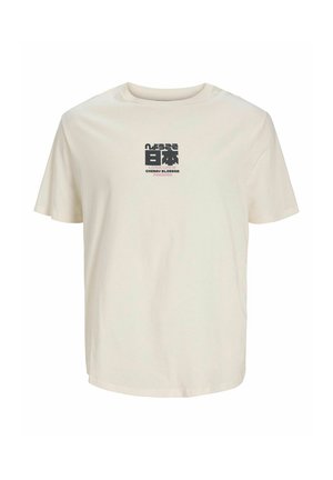 Jack & Jones, Plus Size Backprintet - T-Shirt print - egret