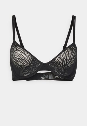 Calvin Klein Underwear UNLINED DEMI SHEER MARQUISETTE - Triangle bra - black