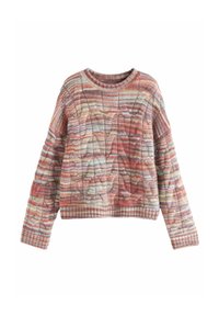 Next CABLE CREW NECK - Svetr - red spacedye print