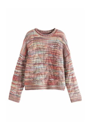 CABLE CREW NECK - Pullover - red spacedye print