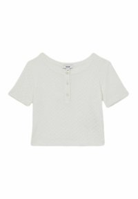 Reiss REISS MARGOT COTTON POINTELLE BUTTON T-SHIRT - Základné tričko - ivory