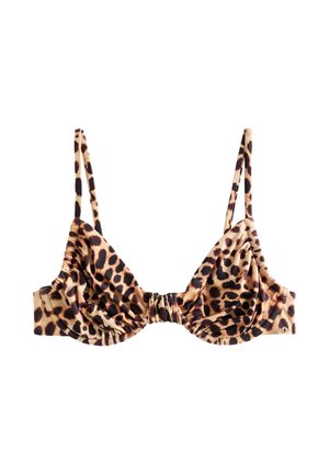 Next REGULAR FIT - NON PADDED UNDERWIRED BIKINI TOP NON PADDED UNDERWIRED . - Sutien costum de baie din două piese - brown leopard print