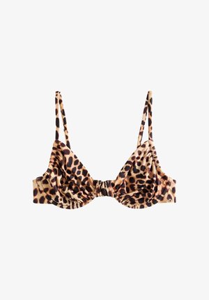 Next REGULAR FIT - NON PADDED UNDERWIRED BIKINI TOP NON PADDED UNDERWIRED . - Sutien costum de baie din două piese - brown leopard print