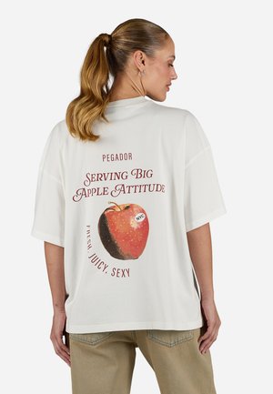 YELENE HEAVY OVERSIZED TEE - Tričko s potlačou - washed warm white