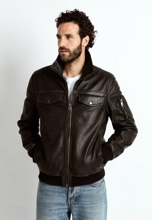 JCC Leren jas - vintage black