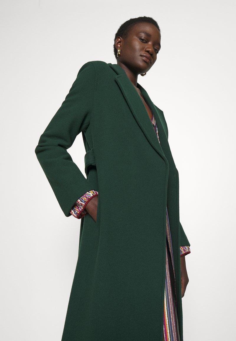 green wool coat long