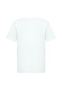 Hvid bomulds T-shirt, kortærmet, standard crewneck design, har en glat tekstur med rene syninger. Ingen mønstre eller accenter.