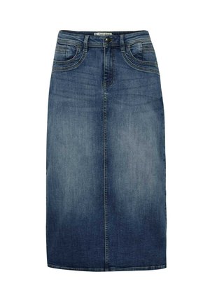 PULZ PZKATJA - Denimnederdele - dark blue denim