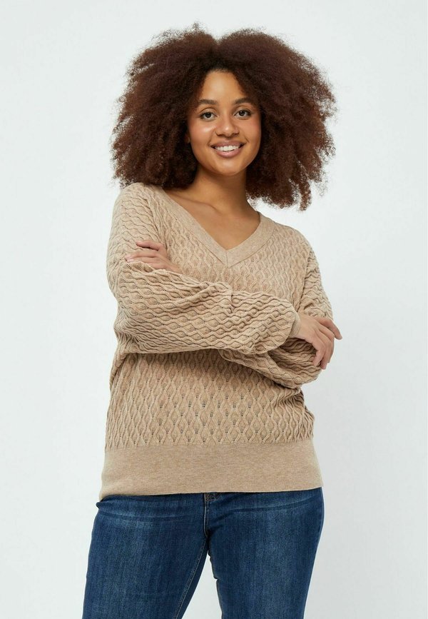 ROSALIA V-NECK - Strickpullover - brazilian sand melange