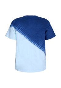 Tričko s krátkým rukávem sgradientním designem od tmavě modré po světle modrou, s hladkou texturou a jemným efektom tie-dye.