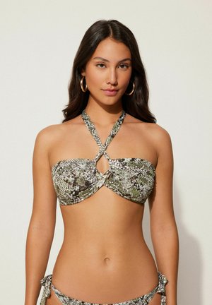 Bikini top - schwarz y stampa classic snake