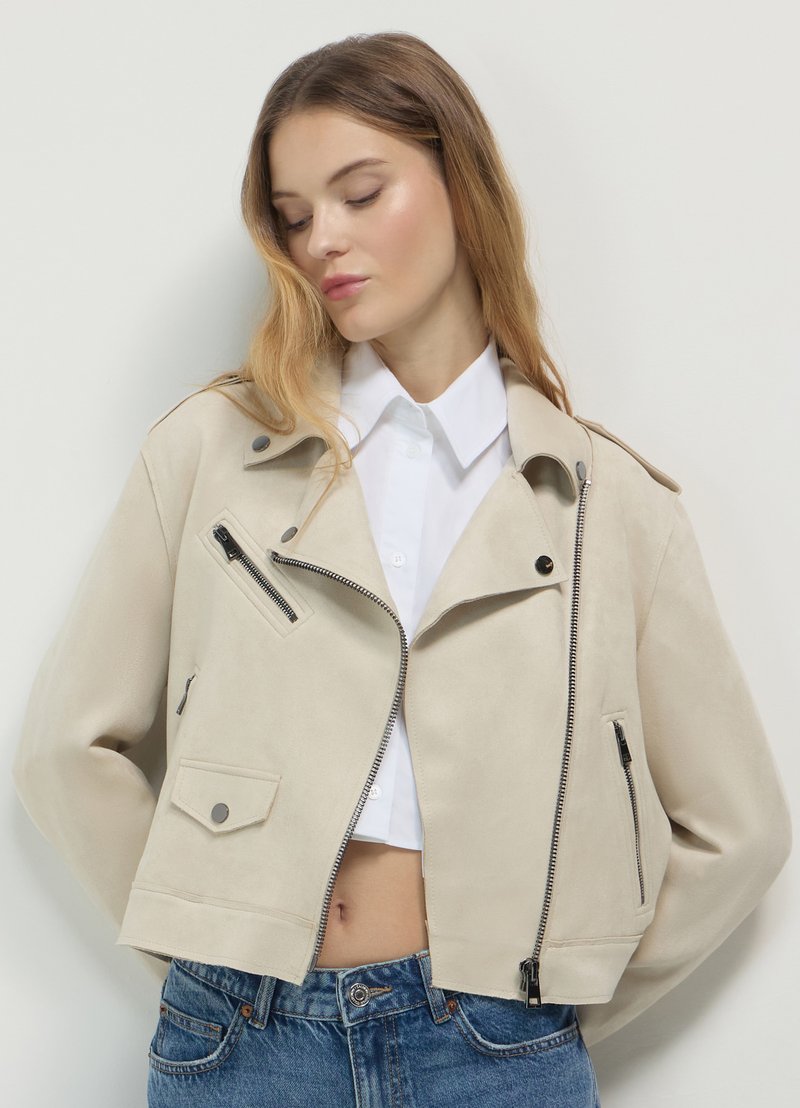 Calliope CHIODO EFFETTO  - Kunstlederjacke - beige medio