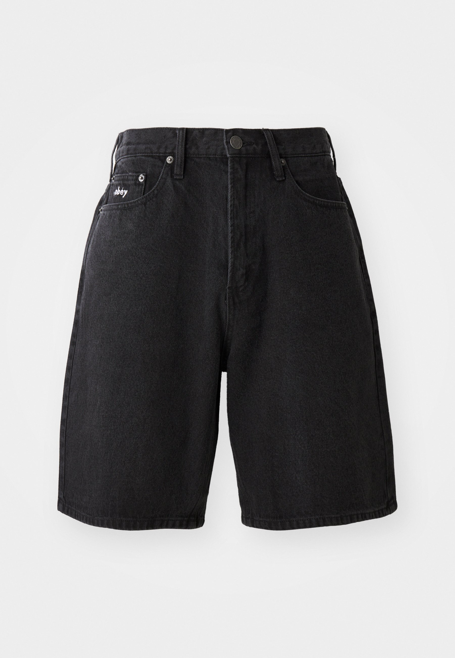 Obey Clothing BIGWIG BAGGY - Denim shorts - faded black/black