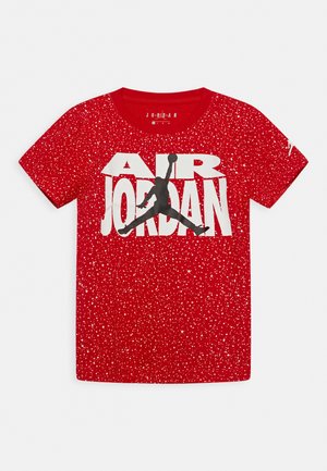 SPECKLE THROWBACK TEE UNISEX - Triko s potiskem - university red