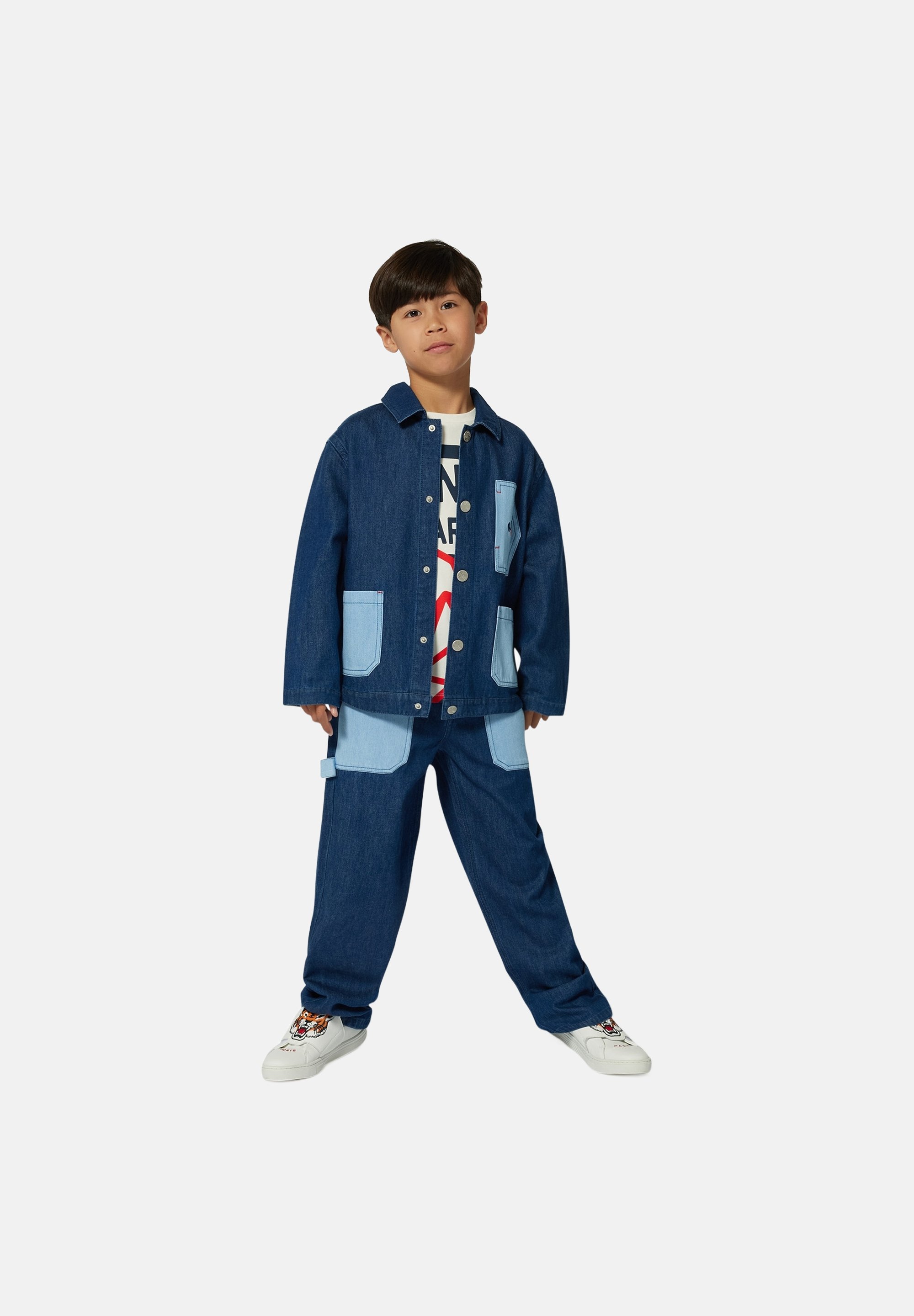 KENZO kids Giacca di jeans dble stone brossage/blu