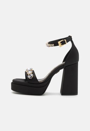 MAY NEAT ICE - Platform sandals - black/silver